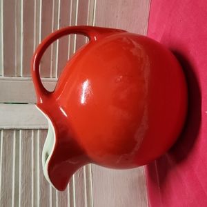 Vintage Hall’s Ceramic Red Ball Shape Ice Lip Pitcher